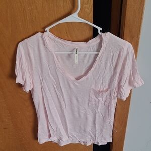 Pink V-Neck Women's Top